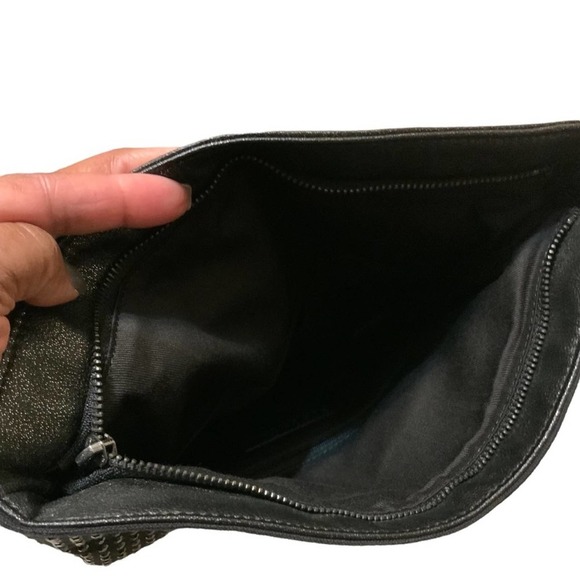 BCBGeneration Beaded Envelope Fold-over Clutch Gunmetal Magnetic Closure - Picture 8 of 8